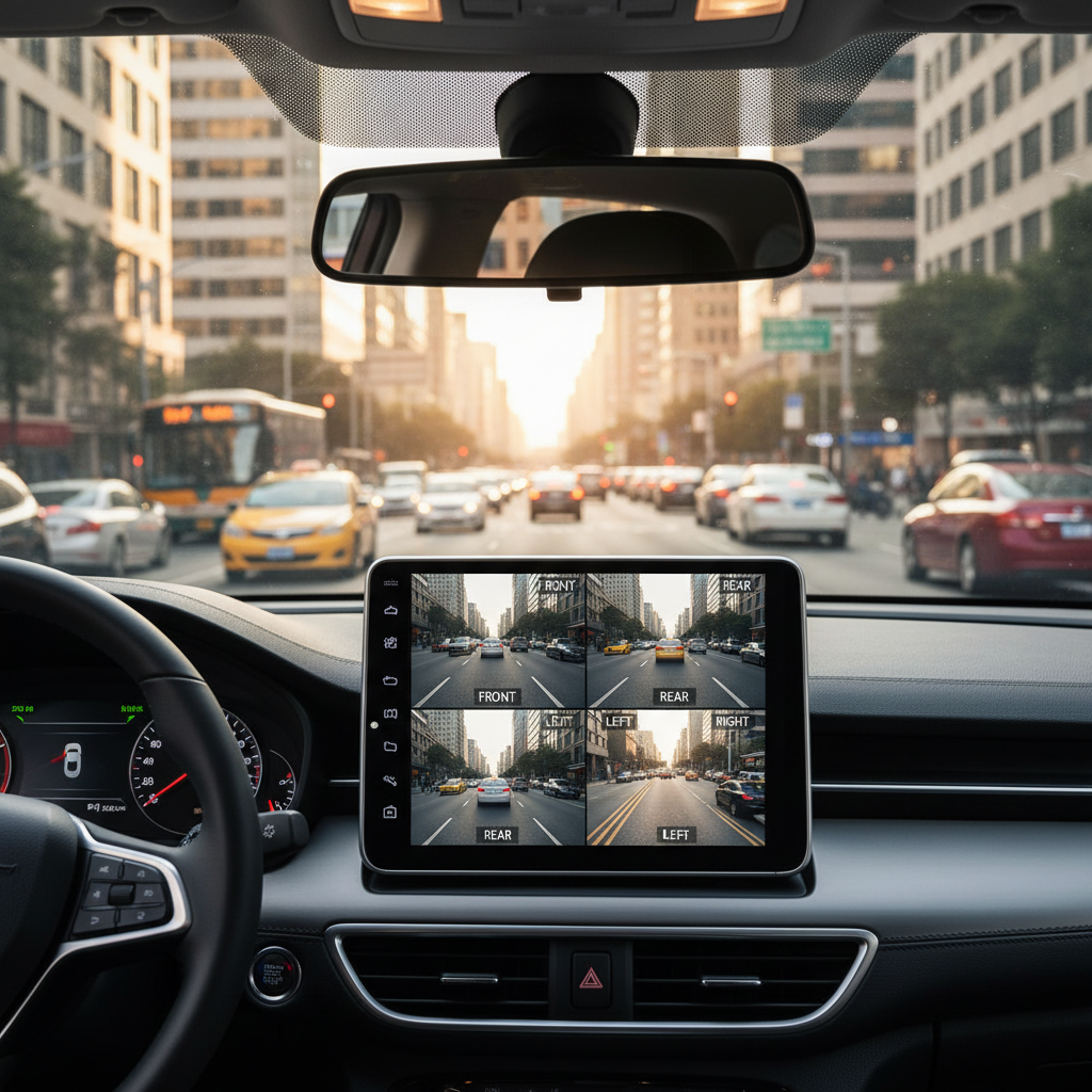 360° Car Dash Cam 4 Channels Video Recorder 1080P Car DVR 3/4 lens Front inside optionalRear View Night Vision Black Box