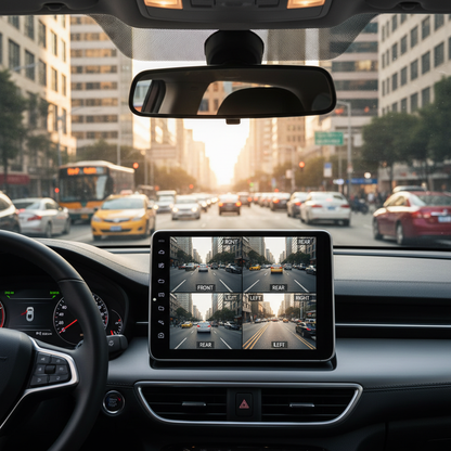 360° Car Dash Cam 4 Channels Video Recorder 1080P Car DVR 3/4 lens Front inside optionalRear View Night Vision Black Box