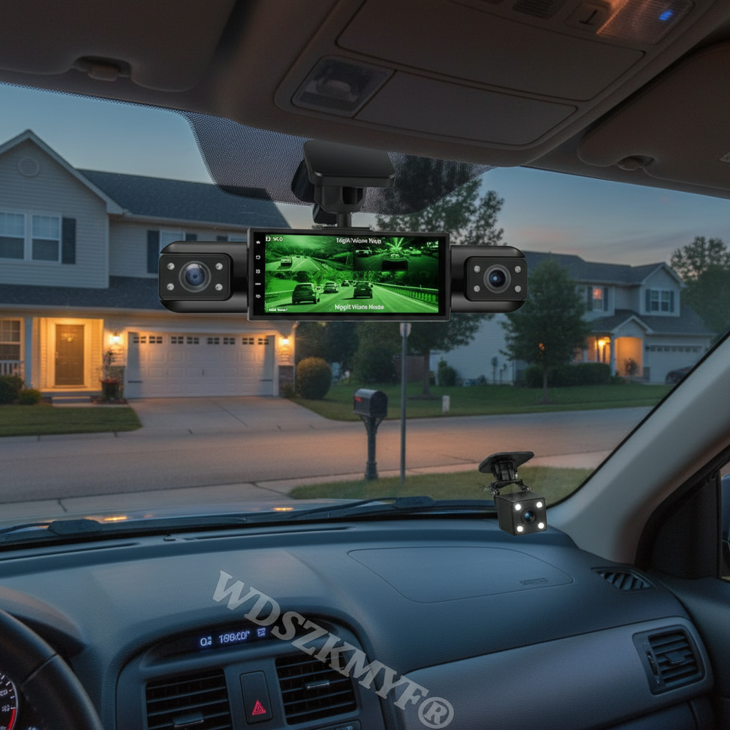 360° Car Dash Cam 4 Channels Video Recorder 1080P Car DVR 3/4 lens Front inside optionalRear View Night Vision Black Box