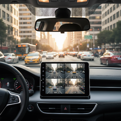 360° Car Dash Cam 4 Channels Video Recorder front