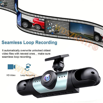 360° Car Dash Cam 4 Channels Video Recorder 1080P Car DVR 3/4 lens Front inside optionalRear View Night Vision Black Box recording